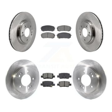 Front Rear Disc Brake Rotors & Semi-Metallic Pad Kit For 2021-2023 Hyundai Elantra N Line K8S-105011