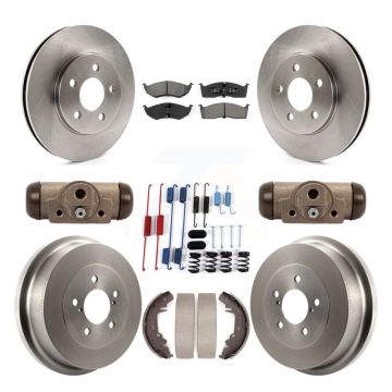 Front Rear Disc Brake Rotor Semi-Metallic Pad & Drum Kit (9Pc) For Chrysler Grand Voyager K8S-105033