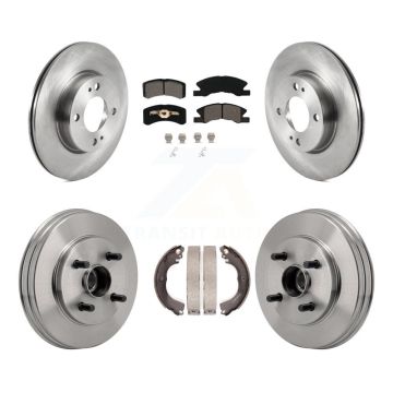 Front Rear Disc Brake Rotor Semi-Metallic Pad Drum Kit For 2017-2023 Mitsubishi Mirage G4 K8S-105034