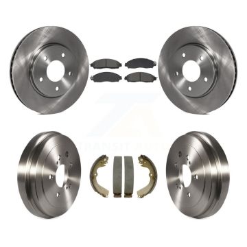 Front Rear Brake Rotor Semi-Metallic Pad & Drum Kit For Nissan NV200 Without Taxi Package K8S-105040