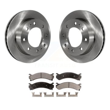 Front Brake Rotors Ceramic Pad Kit For GMC Chevrolet Sierra 2500 HD Silverado Savana 3500 K8T-100021