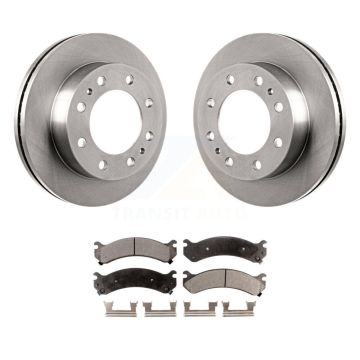 Front Brake Rotors Ceramic Pad Kit For GMC Chevrolet Savana 3500 Express Sierra Silverado K8T-100024