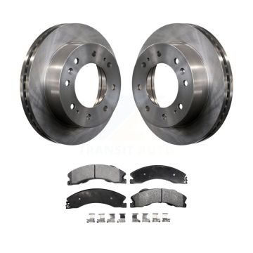 Front Disc Brake Rotors & Ceramic Pad Kit For GMC Chevrolet Sierra 2500 HD Silverado 3500 K8T-100086