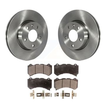 Front Brake Rotor Ceramic Pad Kit For 2017 Cadillac ATS V With 300mm Diameter K8T-100090