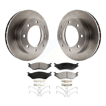 Front Disc Brake Rotors And Ceramic Pads Kit For 1999 Ford F-450 Super Duty F-550 K8T-100110