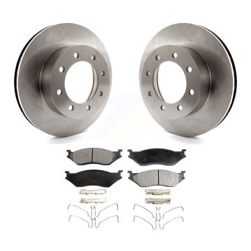 Front Disc Brake Rotors & Ceramic Pad Kit For Ford E-550 Super Duty F-450 F-550 Econoline K8T-100121