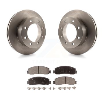 Front Brake Rotors Ceramic Pad Kit For 11 Ford F-350 Super Duty 4WD With Dual Rear Wheels K8T-100146