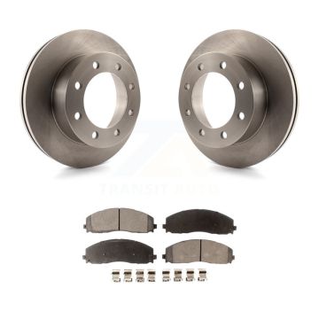 Front Brake Rotors Ceramic Pad Kit For 13 Ford F-350 Super Duty 4WD With Dual Rear Wheels K8T-100147