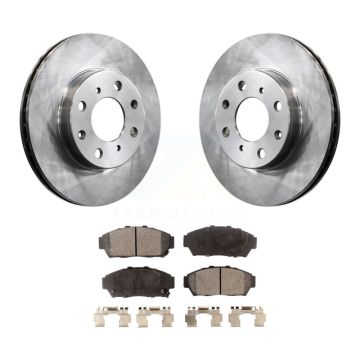 Front Disc Brake Rotors & Ceramic Pad Kit For 1994-1995 Honda Civic EX with Sedan Non-ABS K8T-100269