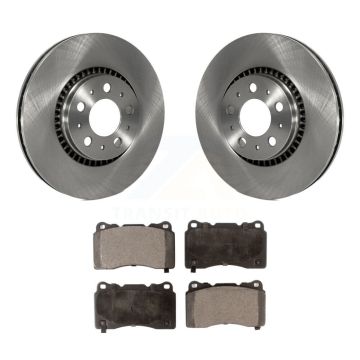 Front Brake Rotor Ceramic Pad Kit For 2005-2007 Volvo V70 With 305mm Diameter K8T-100374
