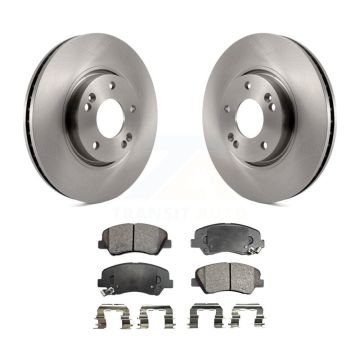Front Disc Brake Rotors And Ceramic Pad Kit For 2014 Kia Forte SX With 15" Factory Wheels K8T-100489