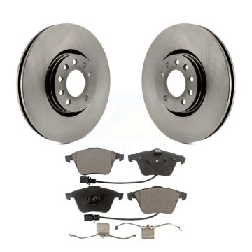 Front Brake Rotor Ceramic Pad Kit For 2010-2011 Saab 9-3X With 314mm Diameter K8T-100543