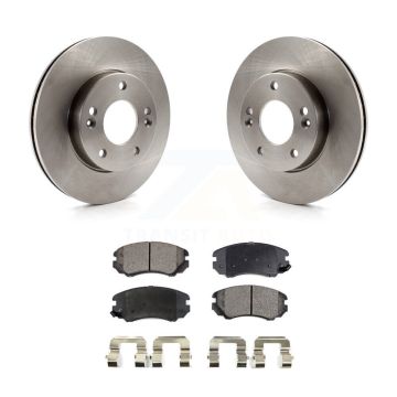 Front Disc Brake Rotors And Ceramic Pads Kit For 2010-2011 Kia Soul 1.6L K8T-100616