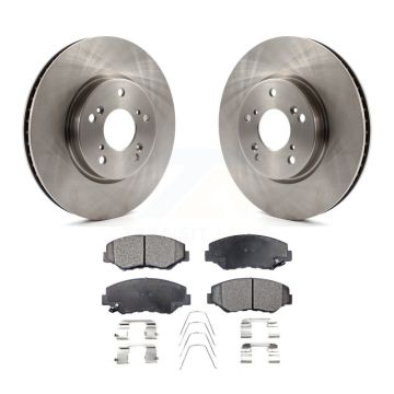 Front Disc Brake Rotor & Ceramic Pad Kit For 2015 Honda Civic EX with Manual transmission K8T-100662