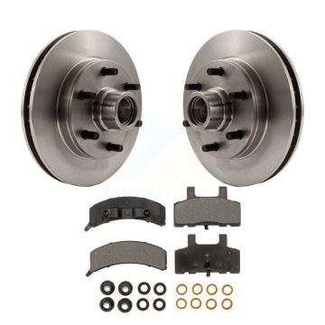 Front Disc Brake Rotors Hub & Ceramic Pad Kit For C2500 Chevrolet GMC Express 2500 Savana K8T-100711