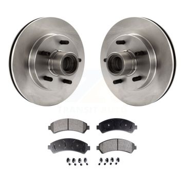 Front Disc Brake Rotors Hub Assembly And Ceramic Pads Kit For 2000 Chevrolet Blazer RWD K8T-100714