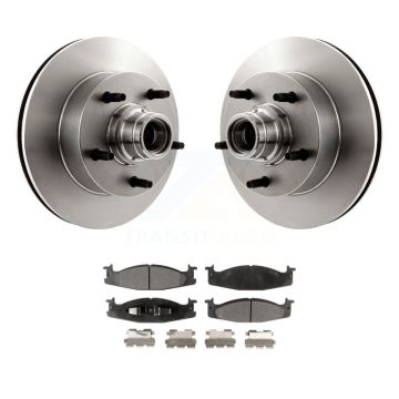 Front Disc Brake Rotor Hub Assembly & Ceramic Pad Kit For Ford E-150 Econoline Club Wagon K8T-100720