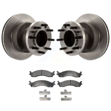 Front Brake Rotors & Ceramic Pad Kit For Ford E-350 Super Duty Econoline Club Wagon E-450 K8T-100724
