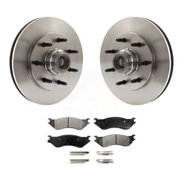 Front Disc Brake Rotors Hub Assembly And Ceramic Pad Kit For Ford F-150 F-250 HD Heritage K8T-100731