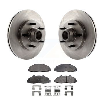 Front Disc Brake Rotors Hub Assembly And Ceramic Pads Kit For Ford F-150 K8T-100737