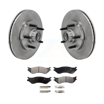 Front Disc Brake Rotors Hub Assembly And Ceramic Pads Kit For Ford F-150 Heritage RWD K8T-100740