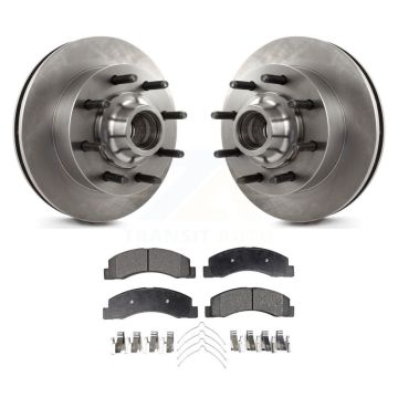 Front Brake Rotor Hub Ceramic Pad Kit For 2003-2004 Ford F-350 Super Duty F-250 Excursion K8T-100744