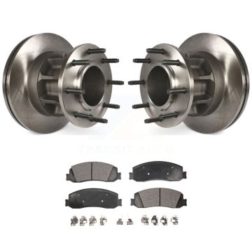 Front Disc Brake Rotor Hub Assembly & Ceramic Pad Kit For Ford F-250 Super Duty F-350 RWD K8T-100751