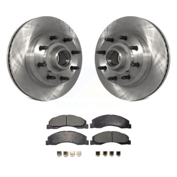 Front Brake Rotor & Ceramic Pad Kit For Ford E-350 Super Duty E-250 E-150 E-450 Econoline K8T-100757