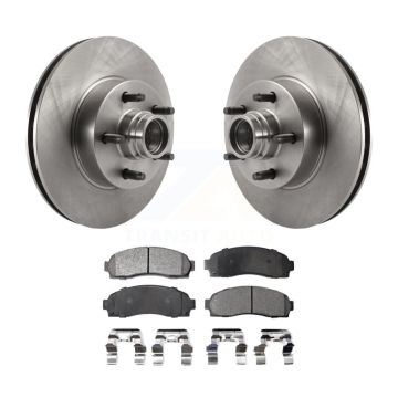 Front Disc Brake Rotors Hub Assembly And Ceramic Pads Kit For 2010-2011 Ford Ranger RWD K8T-100758