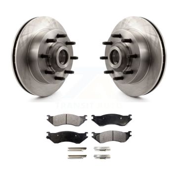 Front Disc Brake Rotors Hub Ceramic Pad Kit For 1999 Dodge Ram 1500 Van With 4000 Lb Axle K8T-100763