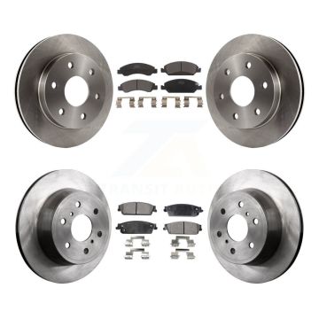 Front Rear Disc Brake Rotor And Ceramic Pad Kit For 2007 GMC Sierra 1500 rear brakes K8T-100773