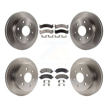 Front Rear Brake Rotor Ceramic Pad Kit For 06 GMC Savana 2500 GAS engine With 7300 Lb GVW K8T-100776