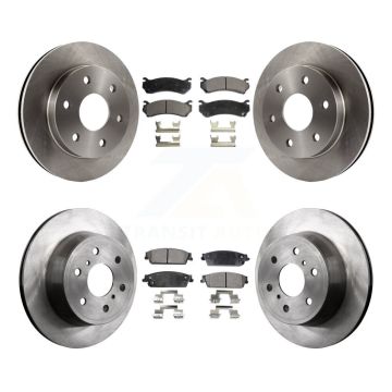 Front Rear Brake Rotor Ceramic Pad Kit For 2007 Chevrolet Silverado 1500 Disc rear brakes K8T-100784
