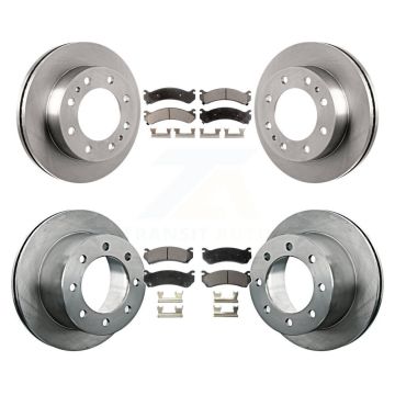 Front Rear Brake Rotor Ceramic Pad Kit For 2007 GMC Sierra 3500 Classic With 12000 Lb GVW K8T-100793