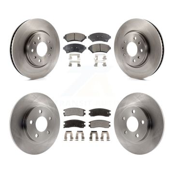 Front Rear Brake Rotors & Ceramic Pad Kit For 2003-2004 Cadillac Seville With Solid Rotor K8T-100800