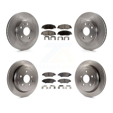 Front Rear Disc Brake Rotors & Ceramic Pad Kit For Cadillac CTS Without Heavy Duty Brakes K8T-100856