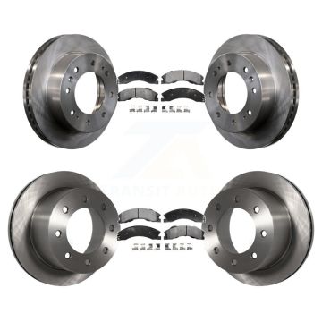 Front Rear Disc Brake Rotors & Ceramic Pad Kit For GMC Sierra 3500 HD Chevrolet Silverado K8T-100876