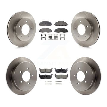Front Rear Disc Brake Rotors And Ceramic Pads Kit For Ford F-150 4WD K8T-100890