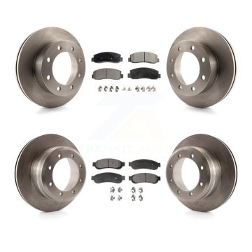 Front Rear Brake Rotors & Ceramic Pad Kit For Ford F-350 Super Duty With Dual Wheels K8T-100940