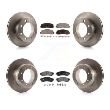 Front Rear Brake Rotor Ceramic Pad Kit For 11 Ford F-350 Super Duty With Dual Wheels K8T-100943