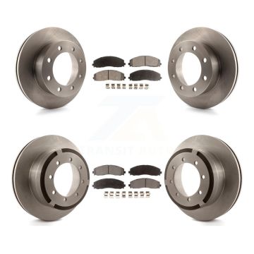 Front Rear Brake Rotor Ceramic Pad Kit For 13 Ford F-350 Super Duty With Dual Wheels K8T-100944