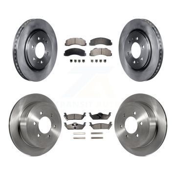 Front Rear Disc Brake Rotors & Ceramic Pad Kit For 2010-2011 Ford F-150 With 6 Lug Wheels K8T-100951