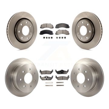 Front Rear Disc Brake Rotors & Ceramic Pad Kit For 2010-2011 Ford F-150 With 7 Lug Wheels K8T-100966