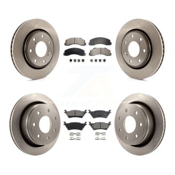 Front Rear Disc Brake Rotors & Ceramic Pad Kit For 2012-2014 Ford F-150 With 7 Lug Wheels K8T-100967