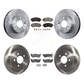 Front Rear Disc Brake Rotors And Ceramic Pads Kit For 2003-2007 Jeep Liberty K8T-101012