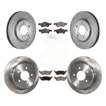 Front Rear Brake Rotors & Ceramic Pad Kit For Dodge Grand Caravan Chrysler Town Country K8T-101016