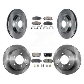 Front Rear Brake Rotors & Ceramic Pad Kit For Jeep Patriot Compass Dodge Caliber Chrysler K8T-101039