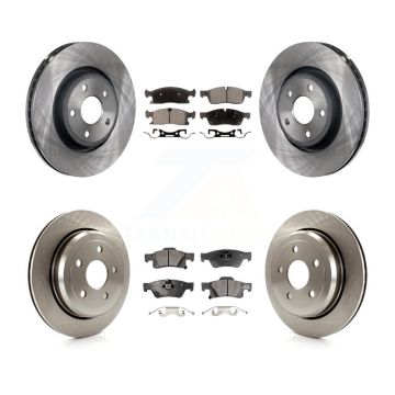 Front Rear Brake Rotor Ceramic Pad Kit For Jeep Grand Cherokee WK With Vented Rotors K8T-101054