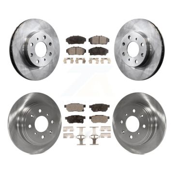 Front Rear Brake Rotors & Ceramic Pad Kit For 1994-1995 Honda Civic EX with Sedan Non-ABS K8T-101082