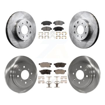 Front Rear Disc Brake Rotors And Ceramic Pads Kit For Honda Civic K8T-101083
